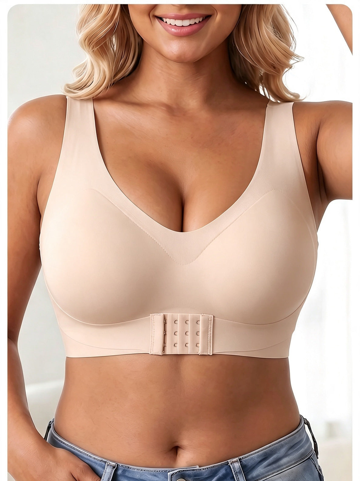 Fixed Cup Sports Bra with Antibacterial Fabric - ZenMarket401