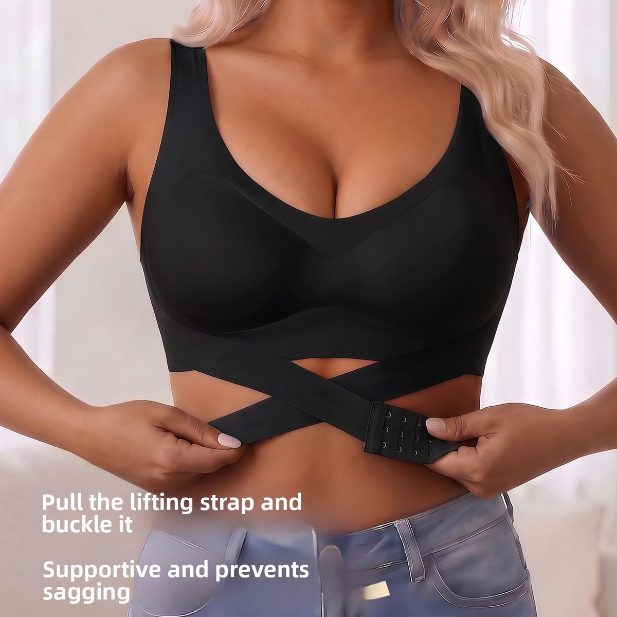 Fixed Cup Sports Bra with Antibacterial Fabric - ZenMarket401