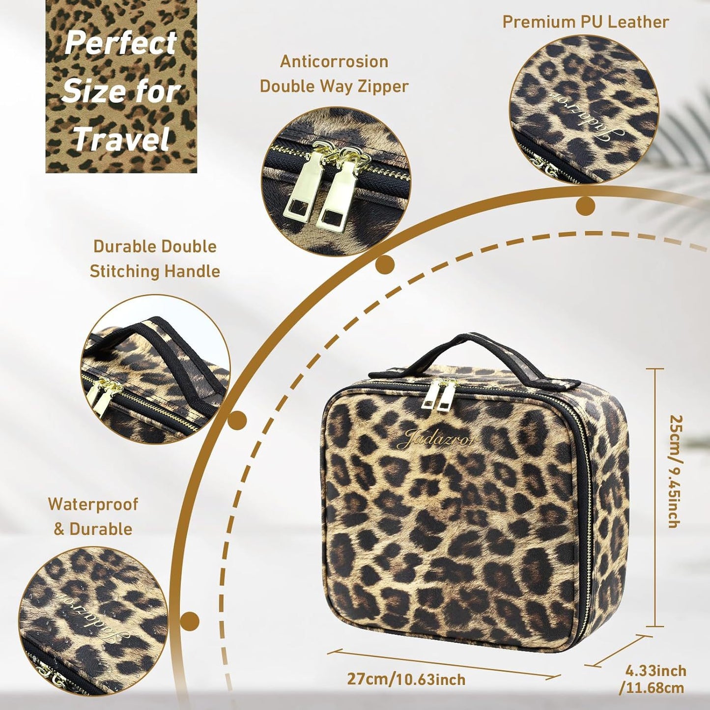 LED Cosmetic Travel Case With 10x Mirror