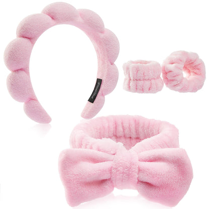 Spa Makeup Headband Set – Soft Sponge Head & Wrist