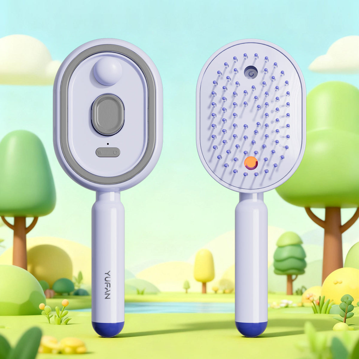 Electric Mist Hair Care Comb with Red Light and Detangling Function