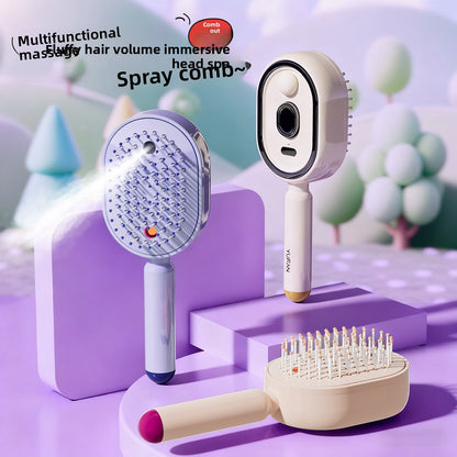 Electric Mist Hair Care Comb with Red Light and Detangling Function