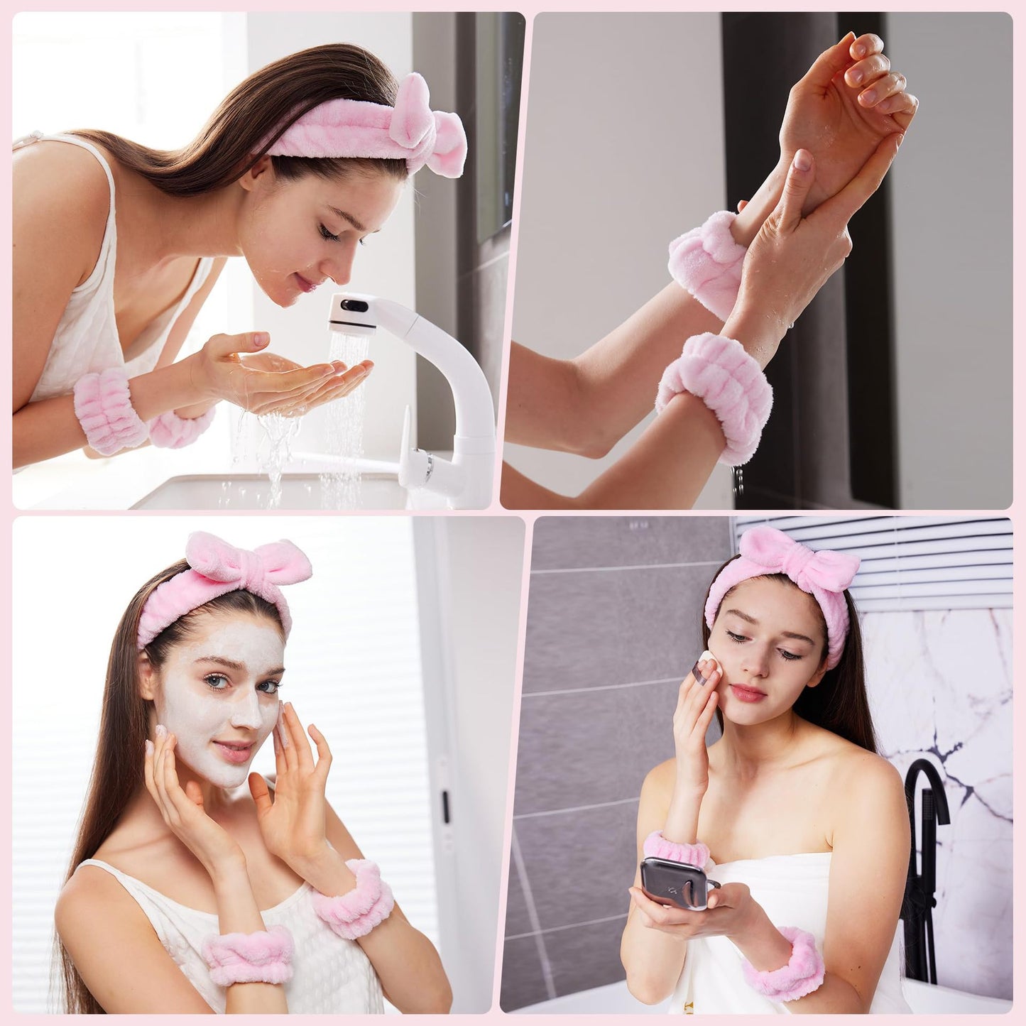 Spa Makeup Headband Set – Soft Sponge Head & Wrist
