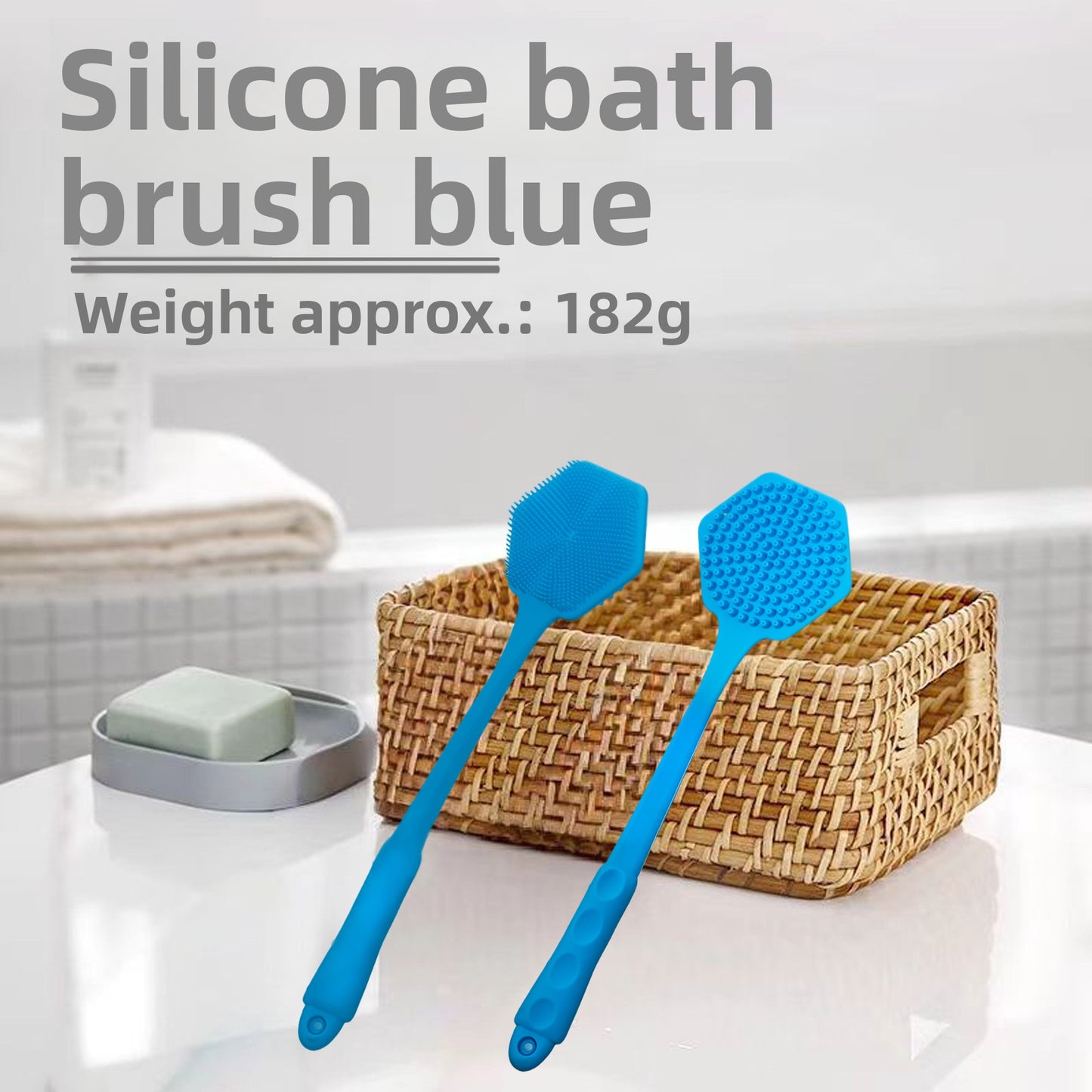 Silicone Long Handle Double-Sided Bath Body Brush