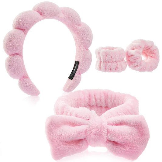 Spa Makeup Headband Set – Soft Sponge Head & Wrist
