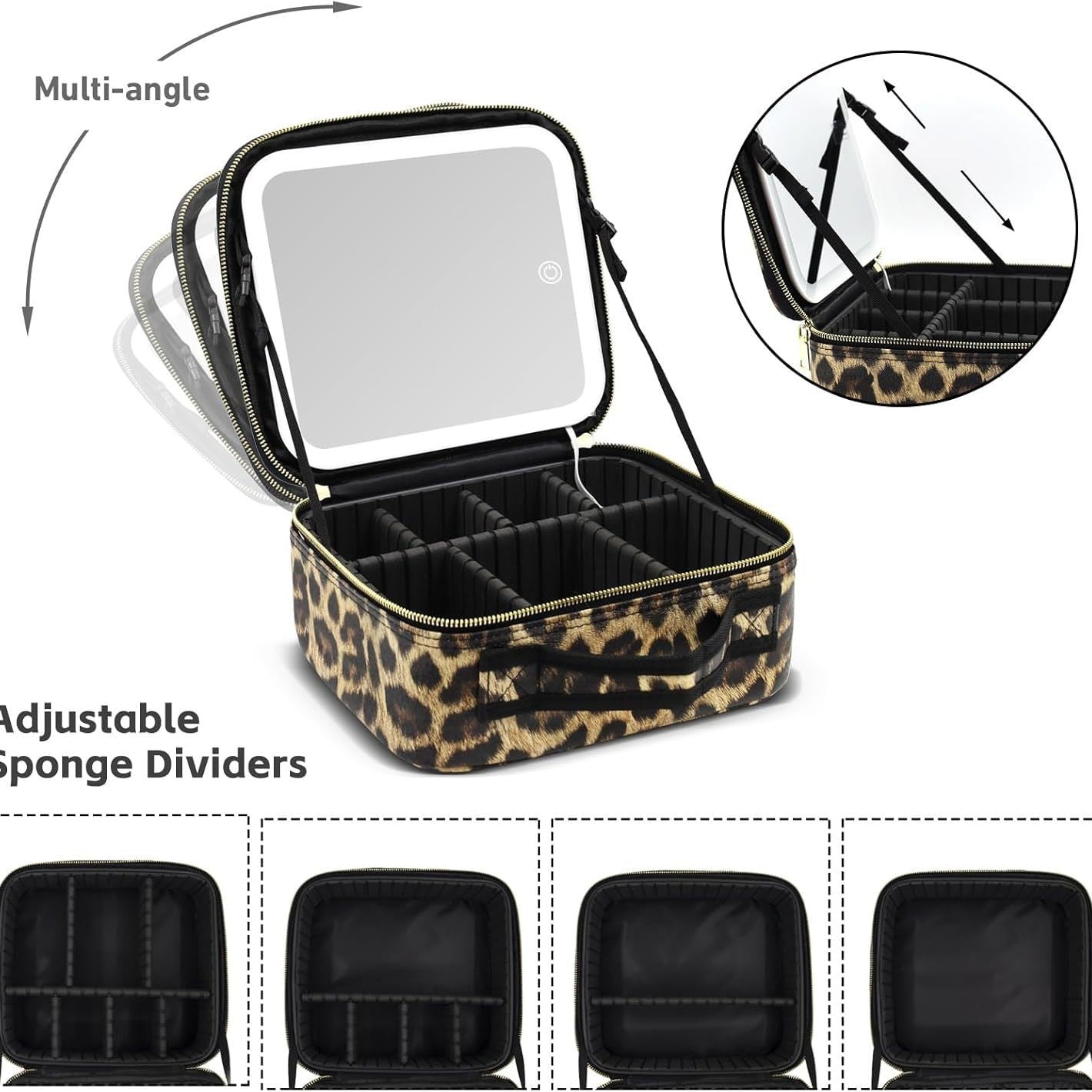 LED Cosmetic Travel Case With 10x Mirror