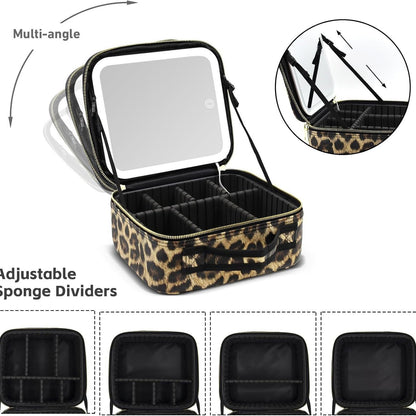 LED Cosmetic Travel Case With 10x Mirror