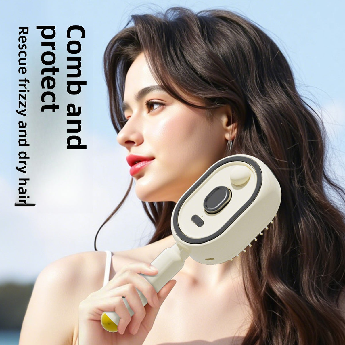 Electric Mist Hair Care Comb with Red Light and Detangling Function