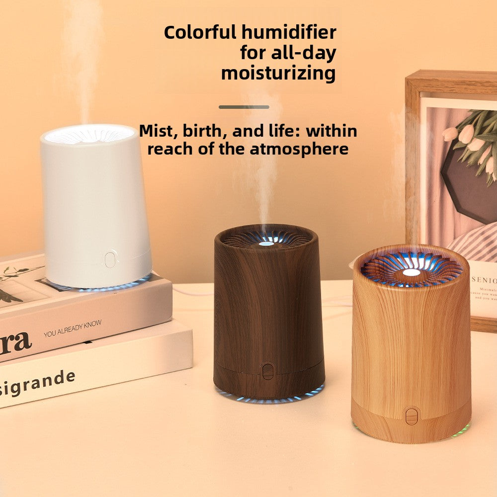 Wood Grain Ultrasonic Diffuser Humidifier – USB Mini