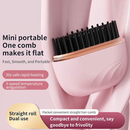 Cordless Ceramic Hair Straightener Comb For Fast Styling