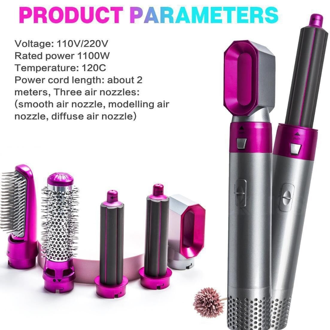5-in-1 Hot Air Hair Styler Dryer With Ionic Technology